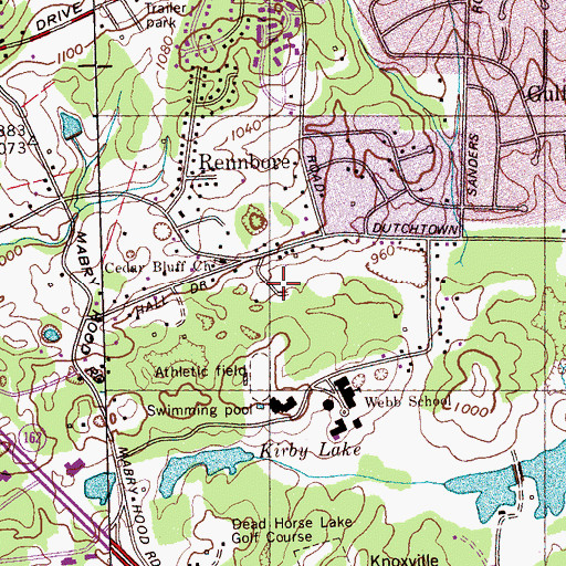 Topographic Map of Eagles Landing Mobile Home Park, TN