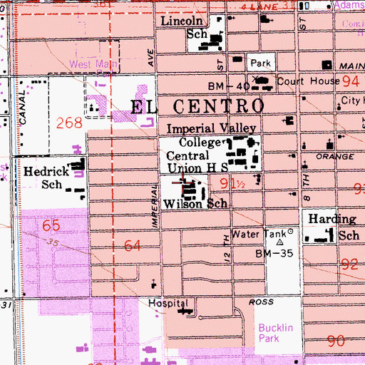 Topographic Map of Wilson School, CA