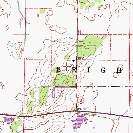 Topographic Map of Brightonwoods Orchard, WI