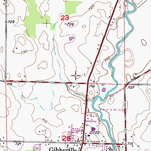 Topographic Map of Gibbsville Orchard, WI