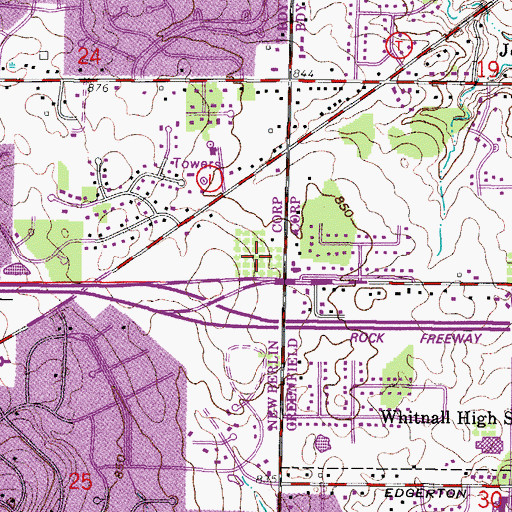 Topographic Map of Patterson Orchard, WI