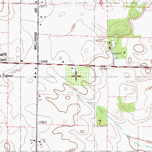 Topographic Map of Piepers Fruit Farm, WI