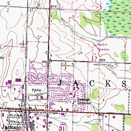 Topographic Map of Morning Star Evangelical Lutheran Church, WI
