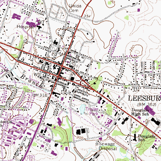 Topographic Map of Loudoun County Government Center, VA