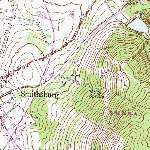 Topographic Map of Allenberg Orchards, MD
