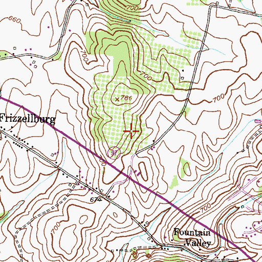 Topographic Map of Baugher Apple Orchard, MD