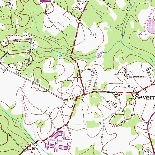 Topographic Map of Boyer Farms, MD