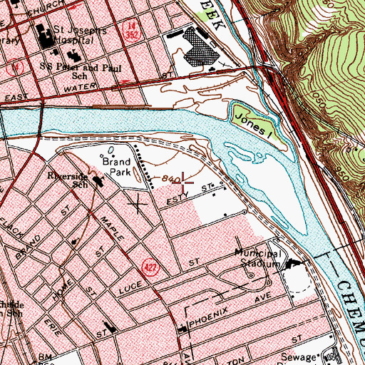 Topographic Map of Janowski Gardens, NY
