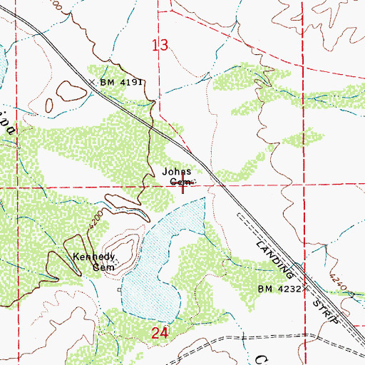 Topographic Map of Johns Cemetery, AZ