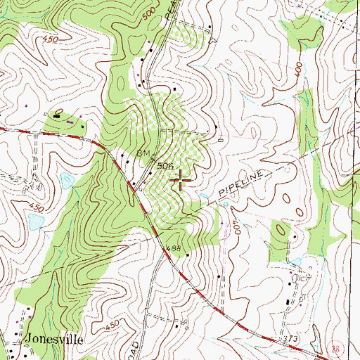 Topographic Map of Lewis Orchards, MD