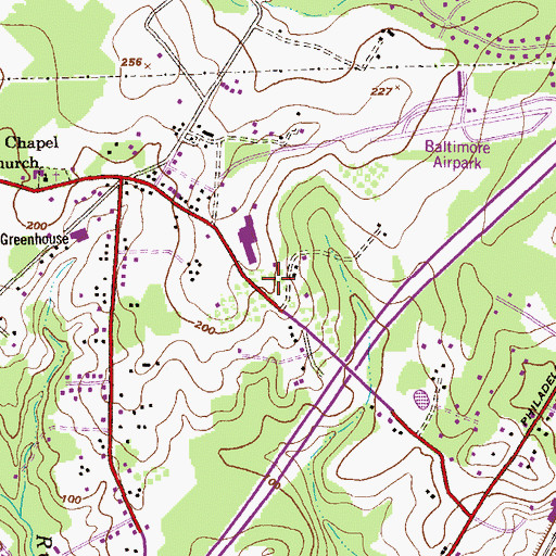 Topographic Map of Moores Orchard, MD