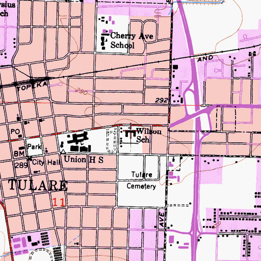 Topographic Map of Wilson Elementary School, CA