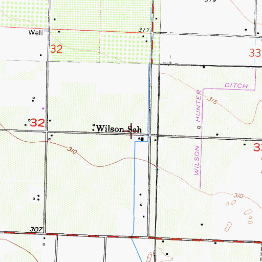 Topographic Map of Wilson School, CA