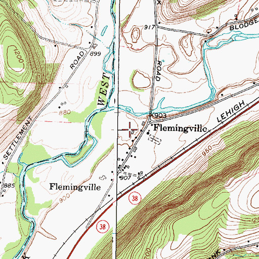 Topographic Map of Tri-K Farms, NY