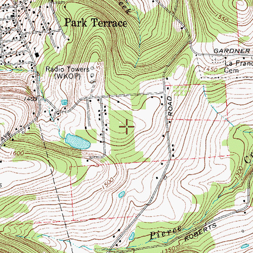 Topographic Map of Pine Line Tree Farms, NY