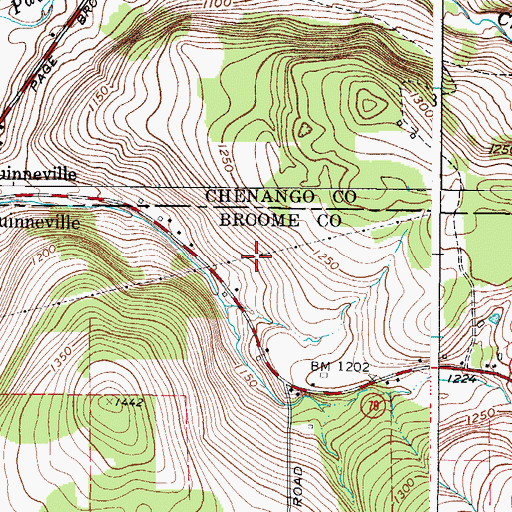 Topographic Map of Sheepbrook Farms, NY