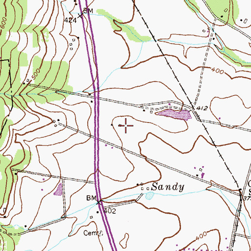 Topographic Map of Tranquility Farm, MD
