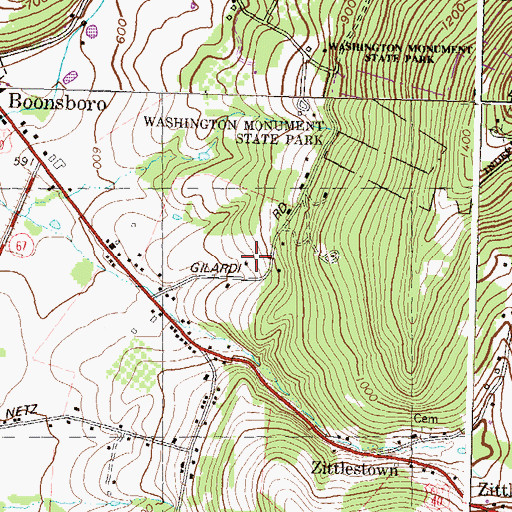 Topographic Map of Double H Farms, MD
