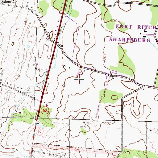 Topographic Map of Price Farms, MD