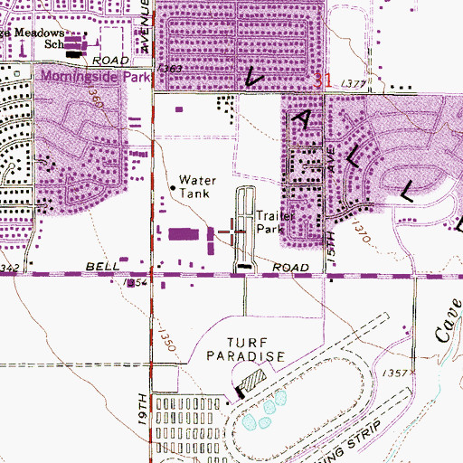 Topographic Map of Turf Trailer Lodge, AZ