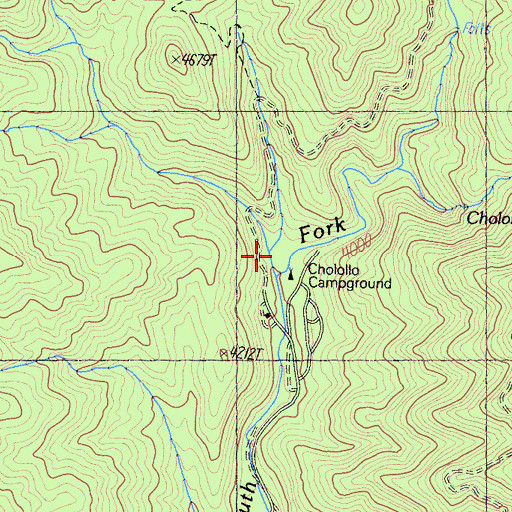 Topographic Map of Windy Creek, CA
