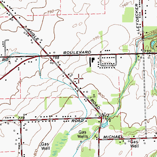 Topographic Map of Angle Acres Greenhouses, NY