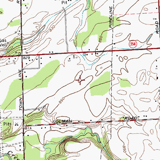 Topographic Map of Berner Farms, NY