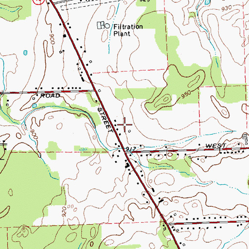 Topographic Map of Peppermint Farms, NY