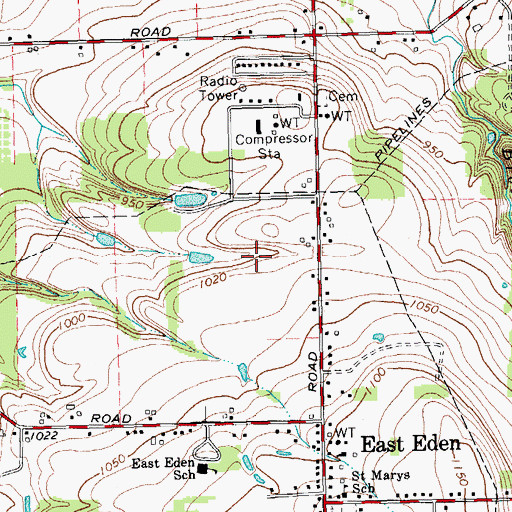 Topographic Map of Weiss Farms, NY