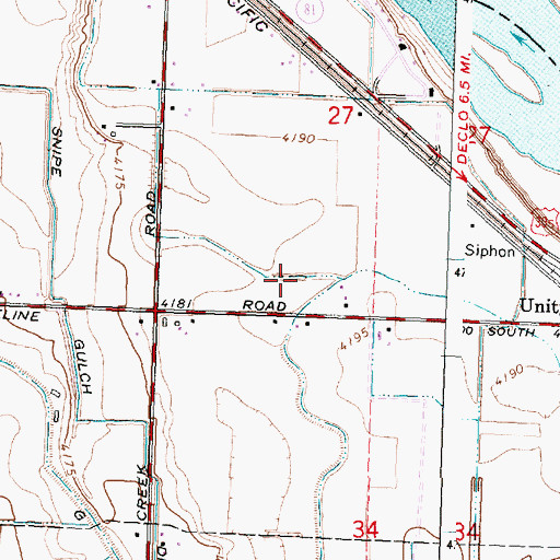 Topographic Map of G 12 1/2 Lateral, ID