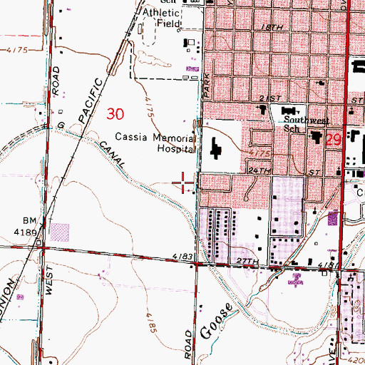 Topographic Map of G 15 B Lateral, ID