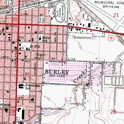 Topographic Map of G 15 Lateral, ID