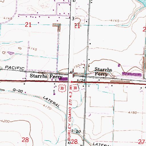 Topographic Map of G 19 Lateral, ID