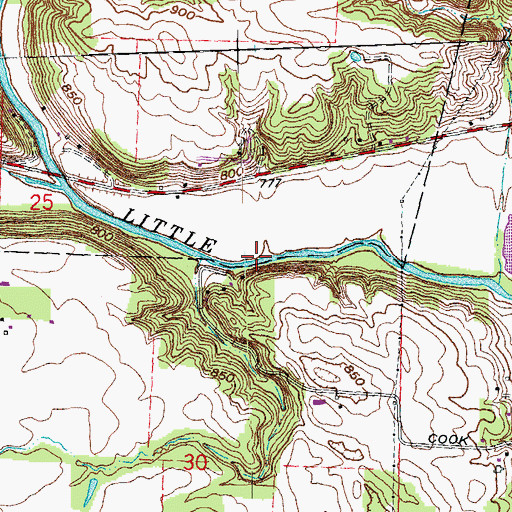 Topographic Map of Spring Valley Estates, OH