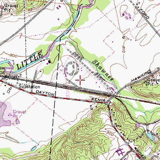 Topographic Map of Waynetta Mobile Home Park, OH