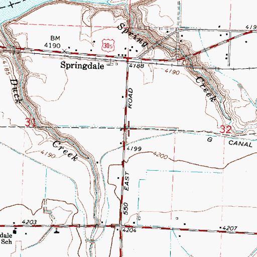 Topographic Map of G 9 Lateral, ID