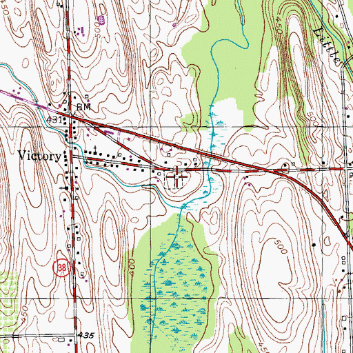 Topographic Map of Victory Union Cemetery, NY