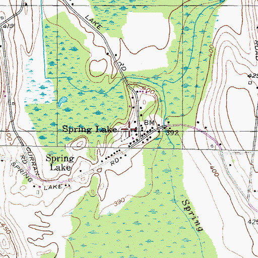 Topographic Map of Spring Lake Cemetery, NY