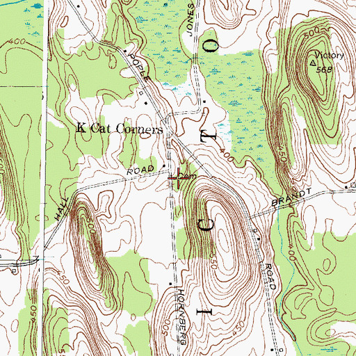 Topographic Map of Cummings Cemetery, NY