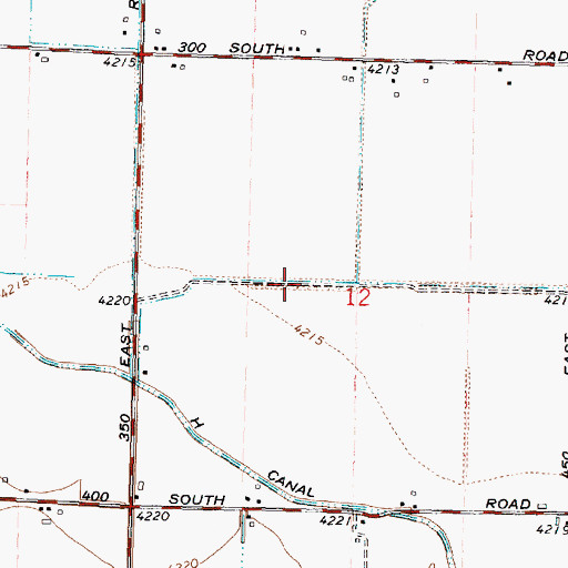 Topographic Map of H 16 A Lateral, ID