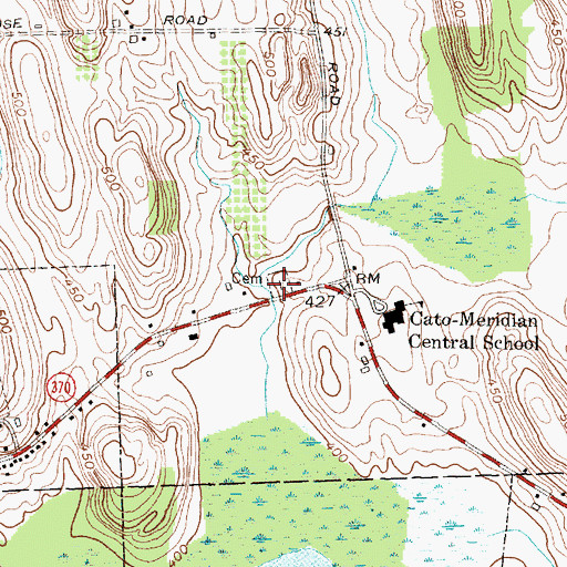 Topographic Map of Dutton Cemetery, NY
