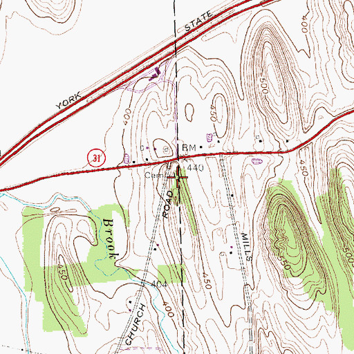 Topographic Map of McCloud Cemetery, NY