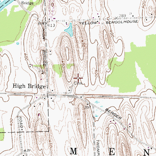 Topographic Map of Stevens Family Cemetery, NY