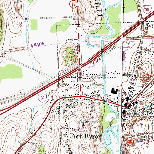 Topographic Map of King Cemetery, NY