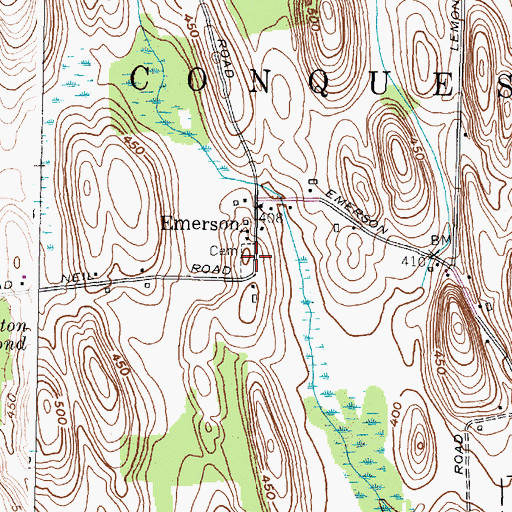 Topographic Map of Emerson Cemetery, NY
