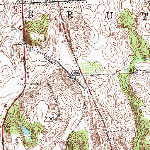 Topographic Map of Lamphere Cemetery, NY