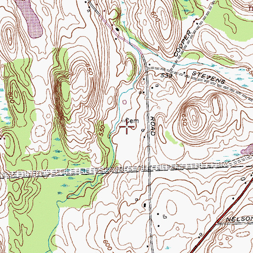 Topographic Map of Bowen Cemetery, NY