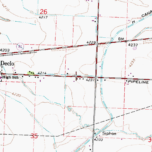 Topographic Map of H 3 Lateral, ID