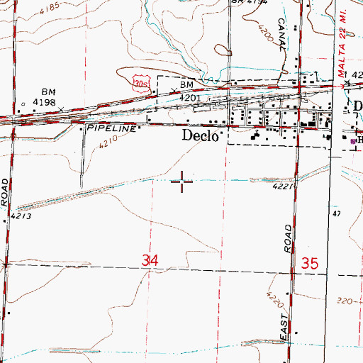 Topographic Map of H 4 Lateral, ID
