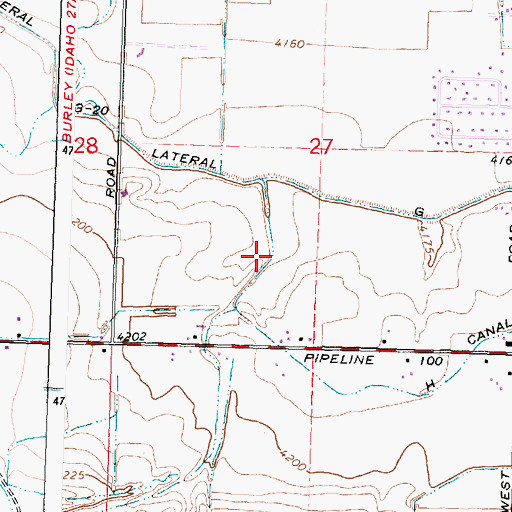 Topographic Map of H Waste, ID